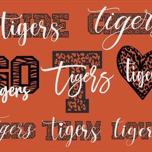 Tigers Mascot 8 Design Bundle, Tigers Svg, Tigers Leopard Svg, Sports Team Svg, Digital Cut File, Instant Download