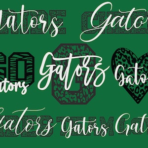 Gators Mascot 8 Design Bundle, Gators Svg, Gators Leopard Svg, Sports Team Svg, Digital Cut File, Instant Download