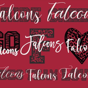 Falcons Mascot 8 Design Bundle, Falcons Svg, Falcons Leopard Svg, Sports Team Svg, Digital Cut File, Instant Download