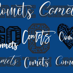 Comets Mascot 8 Design Bundle, Comets Svg, Comets Leopard Svg, Sports Team Svg, Digital Cut File, Instant Download