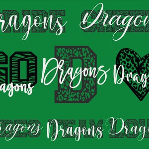 Dragons Mascot 8 Design Bundle, Dragons Svg, Dragons Leopard Svg, Sports Team Svg, Digital Cut File, Instant Download
