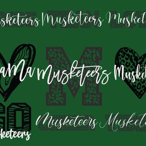 Musketeers Mascot 9 Designs Bundle, Musketeers Svg, Musketeers Leopard Svg, Sports Team Svg, Digital Cut File, Instant Download