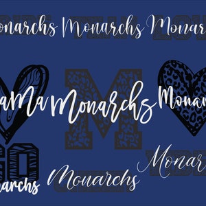 Monarchs Mascot 9 Designs Bundle, Monarchs Svg, Monarchs Leopard Svg, Sports Team Svg, Digital Cut File, Instant Download