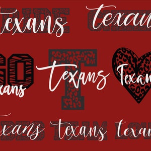 Texans Mascot 8 Design Bundle, Texans Svg, Texans Leopard Svg, Sports Team Svg, Digital Cut File, Instant Download