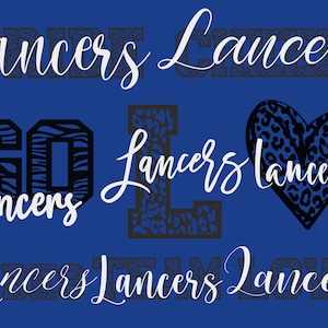 Lancers Mascot 8 Design Bundle, Lancers Svg, Lancers Leopard Svg, Sports Team Svg, Digital Cut File, Instant Download