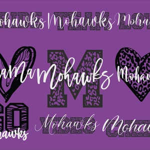 Mohawks Mascot 9 Designs Bundle, Mohawks Svg, Mohawks Leopard Svg, Sports Team Svg, Digital Cut File, Instant Download