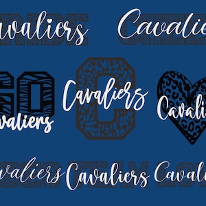 Cavaliers Mascot 8 Design Bundle, Cavaliers Svg, Cavaliers Leopard Svg, Sports Team Svg, Digital Cut File, Instant Download