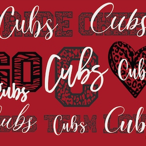 Cubs Mascot 8 Design Bundle, Cubs Svg, Cubs Leopard Svg, Sports Team Svg, Digital Cut File, Instant Download