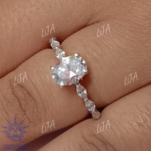 2.40 Carat Oval Cut Diamond Engagement Wedding Ring In 925 Sterling Silver, Four Prong Solitaire Rings, Anniversary Ring Gift for her ,Gifts