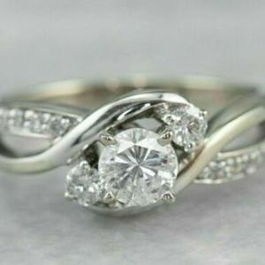Vintage 2.30 Ct White Round Cut Diamond Engagement Wedding Ring In 925 Sterling Silver, Handmade Edwardian Ring,Antique Engagement Ring,Gift
