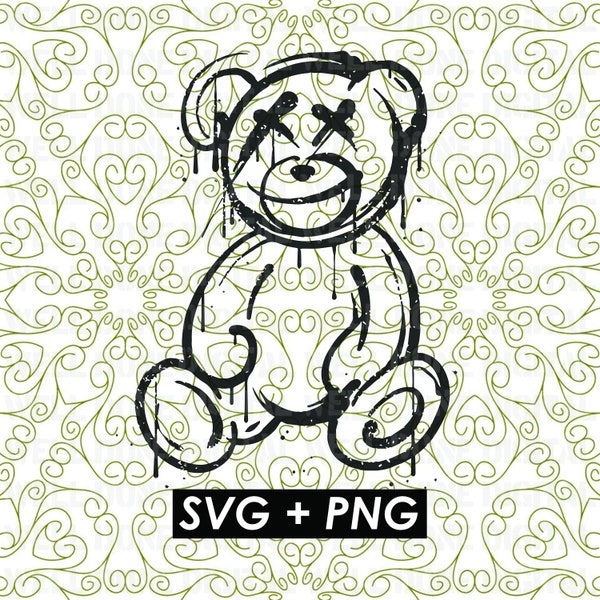 Graffiti Teddy Bear svg, Gangster Bear svg, Teddy bear Svg, Graffiti Svg, Urban street art, Sticker, Cricut, Vector, png, instant download