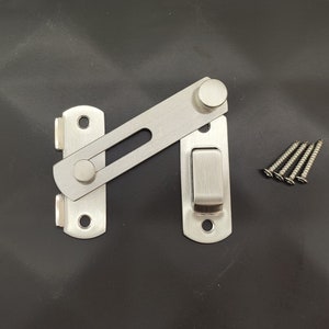 Stainless Steel Door Latch, Door Lock with Chain, INOX Door Lock, Door Hardware, Secure Entry, Gate Latch, Door Lock, INOX Latch, Lock Latch