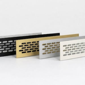 Schlanke Aluminium-Schrankentlüftung - rechteckiger Zehentritt / Sockel / Kickboard-Gitter, 3 Größen, 5 Ausführungen