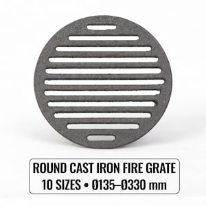 Round Cast Iron Fire Grate – Wood Stove Fireplace Replacement Grate, Wood Burner Firebox Grate, Multiple Sizes