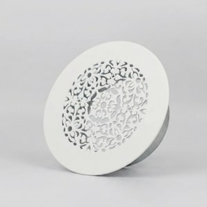 Rejilla de ventilación redonda metálica – Rejilla de ventilación magnética decorativa, sin tornillos, para pared o techo, color blanco, negro y dorado, Ø80–160 mm