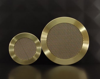 Gold Round Vent Grilles, Brass Grille with Mesh, Brass Air Vent Cover, Full Customization, Brass Grille, Decor Ventilation Grille,Wall Decor