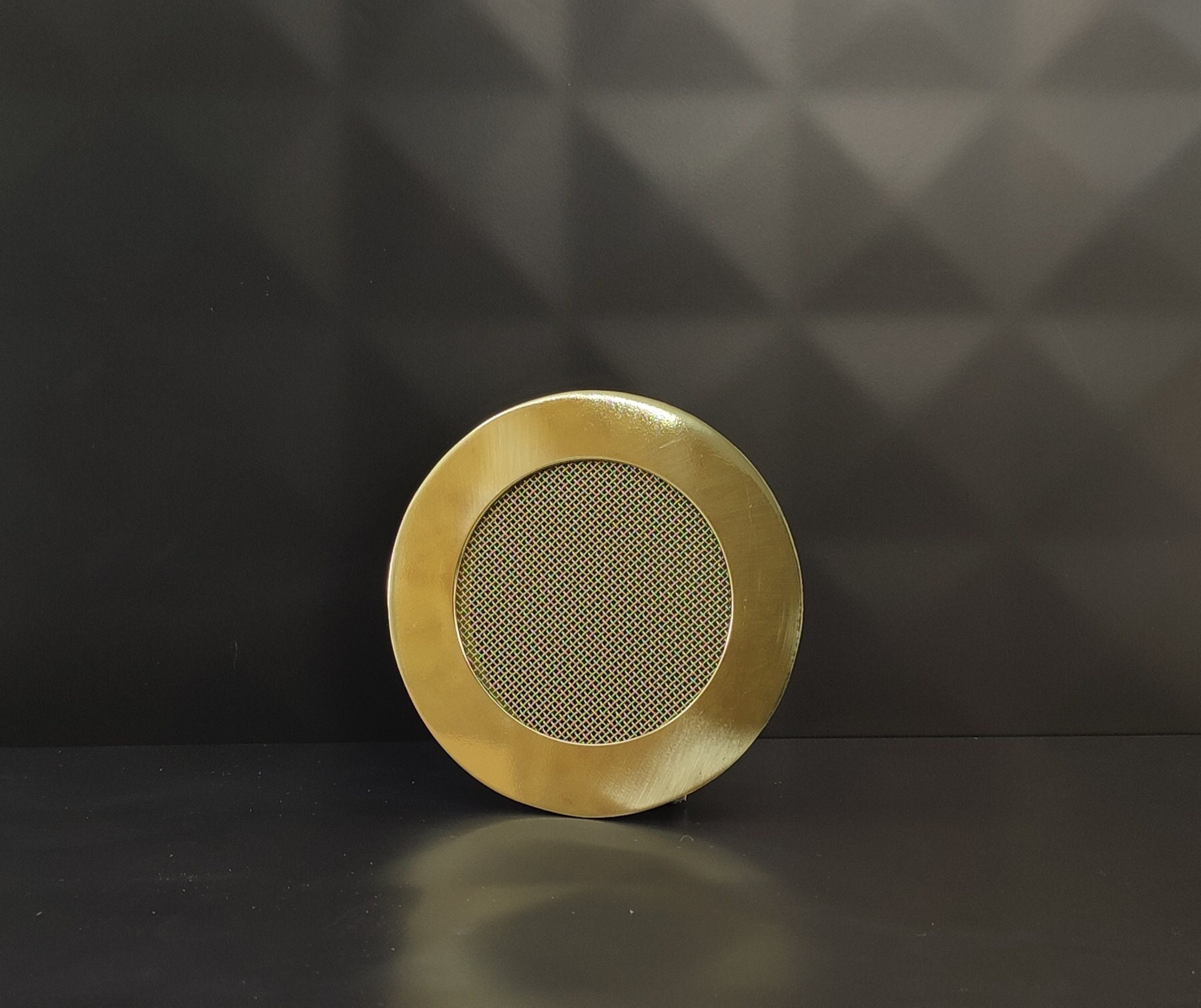 Custom Gold Grille, Round Grille With Mesh, Air Flow Grille, Office Ventilation, Vent Grille