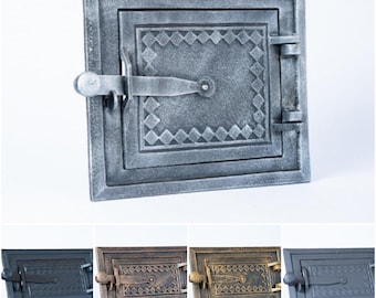 Sportello di ispezione in ghisa di piccole dimensioni – Sportello per cassetto cenere, sportello di accesso al camino, sportello di ispezione per stufa e caminetto, 2 misure