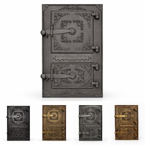 Gusseisen Kachelofen Tür-Set - Dekorative Doppeltür für Kachelofen / Kachelofen, 290 x 445 mm, 800C