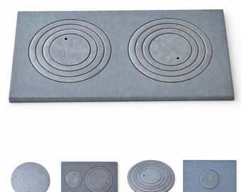 Placas e anéis de ferro fundido para fogão - Inserções para placa de fogão, peças de reposição para queimadores, 14 modelos