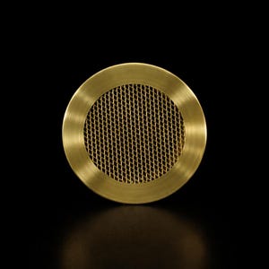 Massief messing ronde ventilatieafdekking – op maat gemaakt luchtrooster van gaas Ø70–200 mm, inschuifopening voor muur/plafond