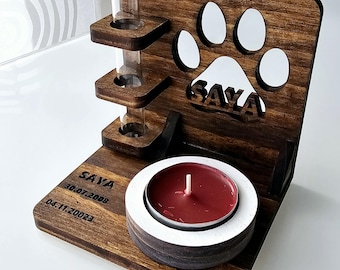 Personalized Pet Memorial Candle Holder: Fur Keepsake Lantern