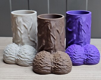 Funny Pen Holder penis shape 3d printed– Unique Desk Organizer with Realistic Details, Wrinkled Balls & Veins– Perfect Gag Gift