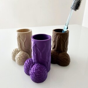 Soporte para cepillo de dientes con forma de pene impreso en 3D: divertido adorno para el baño y chiste para adultos, regalo de despedida de soltera