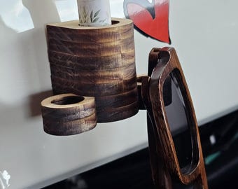 Wood Lip Balm Holder with Sunglass Hangers – Personalized Gift
