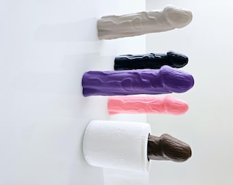 Funny Penis Toilet Paper Holder - 3D Printed Gag Gift - Hidden Shelf Mount - Bachelorette Party Decor - Prank Gift - Novelty TP Holder