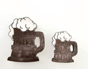 Laser Cut Beer Mug Embellishments: Beech Plywood Craft Supplies