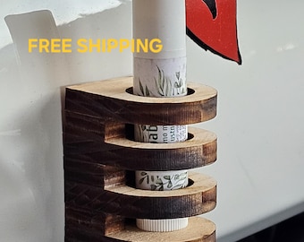 Wooden Lip Balm Holder for Car or Desk – Customizable Car Chapstick Organizer with Natural Finish - Eco Friendly Sustainable Car Charm