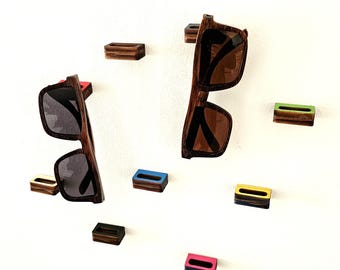 Set di 3 organizer per occhiali da sole da parete - Portaocchiali adesivi, colori personalizzati disponibili. Mini auto, casa, barca, camper
