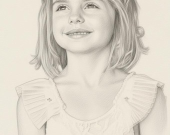 Custom Pencil Portrait Sketch from Photo: Unique Hand-Drawn Art (Digital Download)