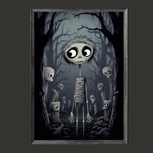Arte de pared de momia para decoración de Halloween para niños / Inspirado en Jack Skellington / Descargas de alta calidad