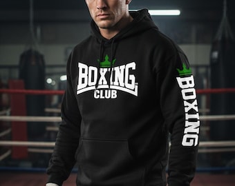 Création de logo PNG Boxing Club couronne verte pour transferts DTF imprimable