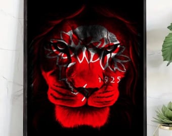 Olympiakos Piraeus Greece Gate 7 Football Fans Print Art Gift Poster Printable A3 Sport Wall Art A3 Design