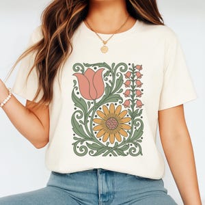 Wohlfühlfarben Jugendstil Blumenprotest Shirt FDT