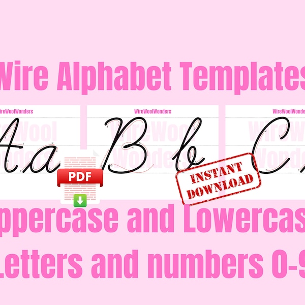 Modèles de lettres pour l’art du fil tricoté majuscules et minuscules - Tricotin - Modèles alphabet - Chiffres - Téléchargement numérique - Pages imprimables