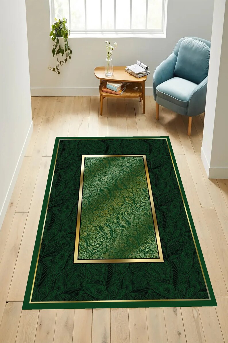 Emerald Green Rug, Green Marble Rug, Payton Rug, Beauty Green Rug