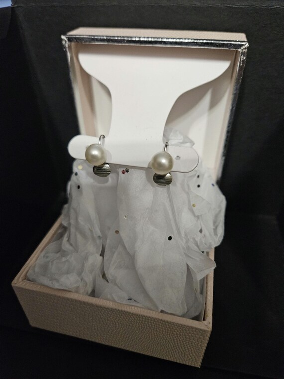 Vintage Signed Richelieu Clip On Faux Pearl Earri… - image 2
