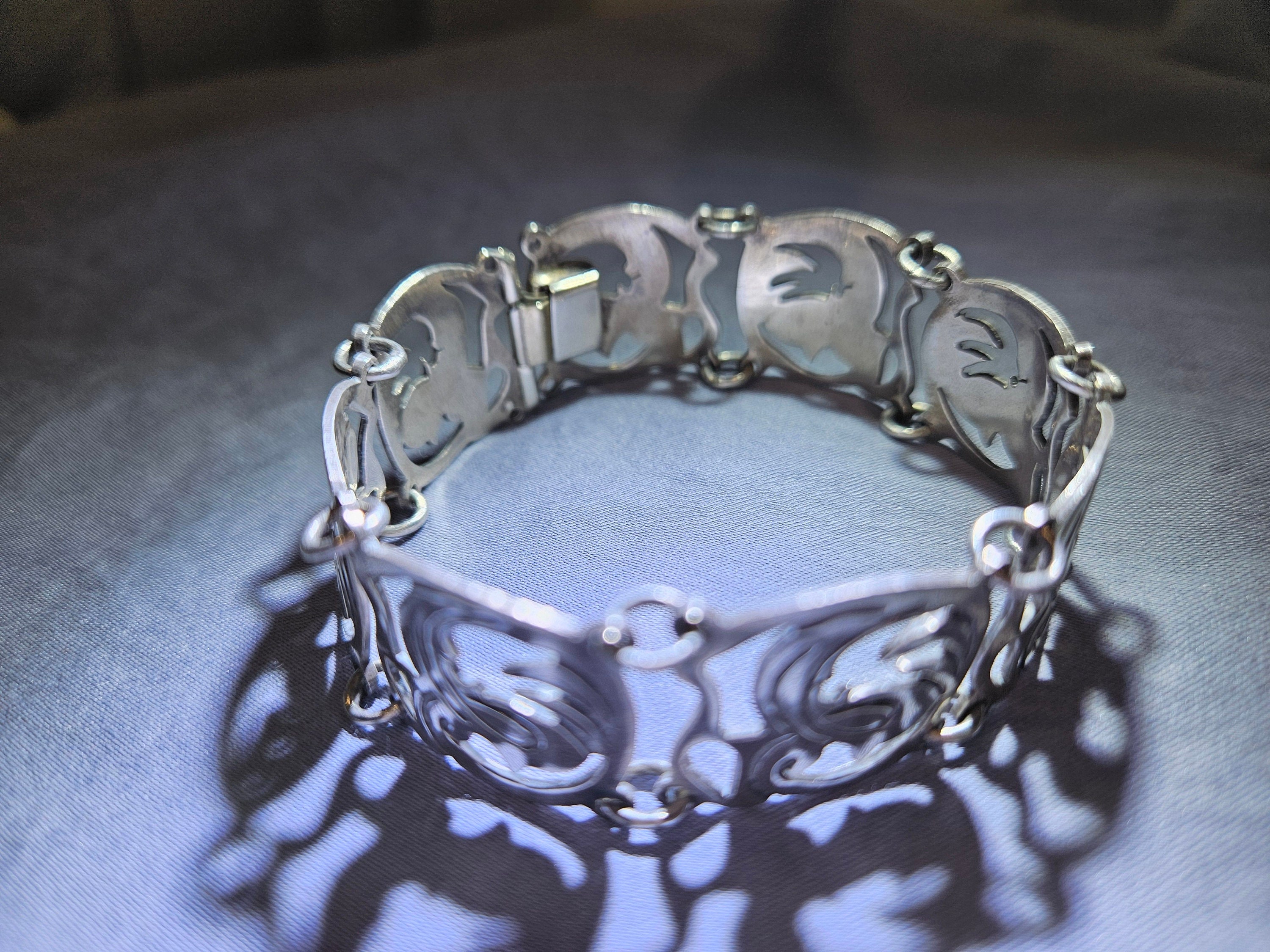 Vintage Taxco Mexico Sterling Silver Bracelet, With TCM-10