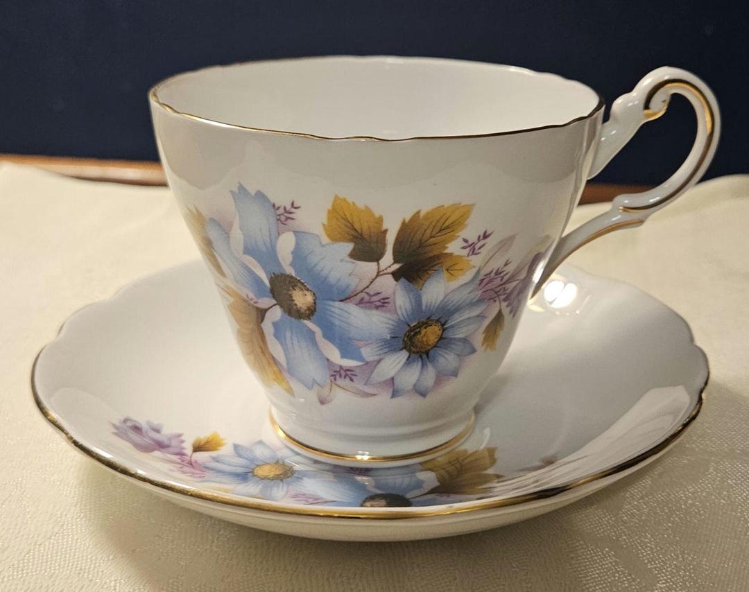 Regency Tea Set Vintage Regency Bone China Scalloped Tea Cup and Saucer Set Featuring a ...