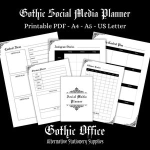 A Printable PDF version of the Gothic Office Social Media Planner