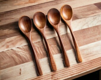 Cuchara de cocina de madera hecha a mano estilo japonés / cuchara hecha a mano, cuchara de nuez, regalo de bienvenida, cuchara japonesa, utensilios de madera, cubiertos de madera