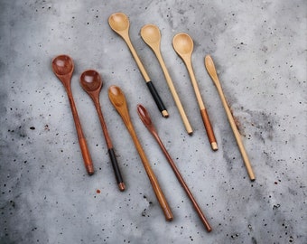 Handmade Japanese Style Wooden Spoons | Tea Scoop, Coffee Spoon, Dessert Spoon, Stirring for Coffee Tea, Eco Friendly, Lightweight Spoon