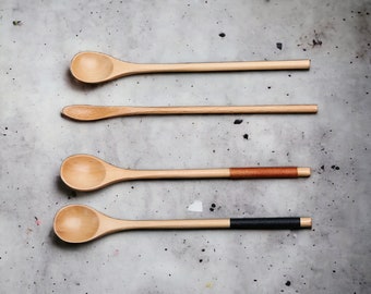 Handgeschnitzte Holzlöffel im japanischen Stil | Holzutensil, Kaffeelöffel, Dessertlöffel, umweltfreundlich, leichter Löffel