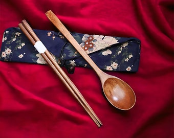 Handmade Wooden Japanese Spoon And Chopsticks | Wooden Utensils, Wooden Cutlery, Handmade Spoon, Wooden Spoon, Wooden Chopsticks
