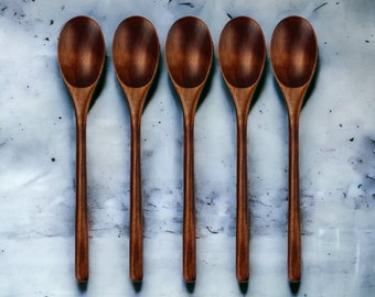 5 Hand-carved Wooden Spoon And Fork Set | Wooden Cutlery, Wooden Utensils, Wooden Fork Set, Wooden Spoon Set