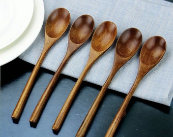 Handmade 5 Piece Wooden Spoon And Fork Set | Wooden Utensils, Wooden Cutlery, Handmade Spoon, Wooden Fork Set, Wooden Spoon Set